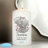 Personalised All My Love Me to You Bear Pillar Candle Extra Image 1 Preview